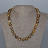 Yellow Petersite Necklace with Natural Stone, Smooth Beads, 12 mm Diameter, 48 cm Length