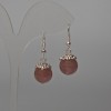 Strawberry Quartz Earrings - natural stone, smooth beads, diameter 12.5 mm, length 35 mm
