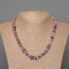 Charoite Necklace, natural stone chips, diameter 9x2 mm, length 47 cm