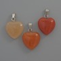 Carnelian Heart Pendant, diameter 15x15x6 mm, length 23 mm