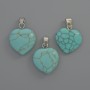 Turquoise Heart Pendant, diameter 15×15×6 mm, length 23 mm