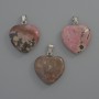 Heart Rhodonite Pendant, diameter 20×20×6 mm, length 28 mm