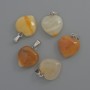 Yellow Agate Heart Pendant, dimensions 15 x 15 x 6 mm, length 23 mm