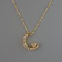 Pendant "Moon" on a gold-toned chain, diameter 18x14 mm, thickness 1 mm + -, length 40–45 cm +