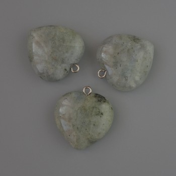 Labradorite Heart Pendant, 27×25 mm+