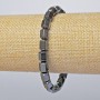 Faceted Hematite Cylinder Bracelet, diameter 6×8 mm, length 18 cm (stretch)