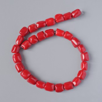 Natural Coral Nugget Beads, 12×13 mm diameter ±, 41 cm length on a beading thread