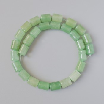 Nephrite Beads, Natural Stone, Cylindrical, Diameter 10×14 mm, Length 38 cm, on a thread