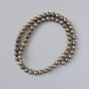 Pyrite Beads Natural Stone Smooth Round Beads, Diameter 6.5 mm, Length 39 cm on Thread