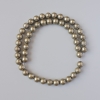 Pyrite beads, natural stone, smooth ball, diameter 8 mm ±, length 39 cm ± on beading thread