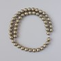 Pyrite beads, natural stone, smooth ball, diameter 8 mm ±, length 39 cm ± on beading thread