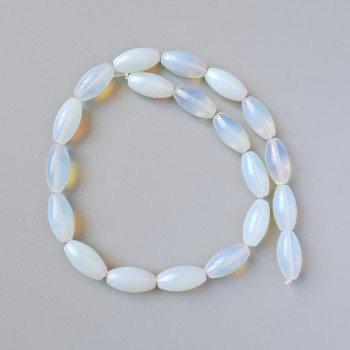 Moonstone Beads (Synthetic) Oval, 10x20 mm diameter, length 40 cm on monofilament
