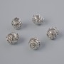 Bead insert findings, diameter 7×7 mm, hole diameter 3.3 mm, silver metal color, 1 pc