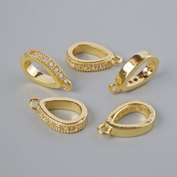 Підкулонник з білими стразами, золотистий колір металу, діаметр 15х3мм+- 1шт