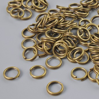 Jump ring, 6 mm diameter, bronze color, 20 g packaging
