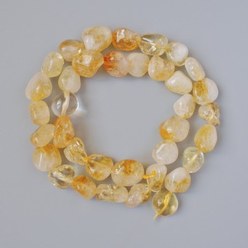 Citrine beads, natural stone, faceted, 10x13 mm, length 40 cm on a thread