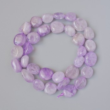 Lavender Amethyst Beads, Faceted Natural Stone, Diameter 11x13 mm, Length about 40 cm on thread
