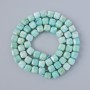 Amazonite beads, natural stone, faceted cubes, 6mm diameter, 38cm length on thread