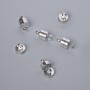 Magnetic clasp, 11x5 mm, silver metal color, 1 piece