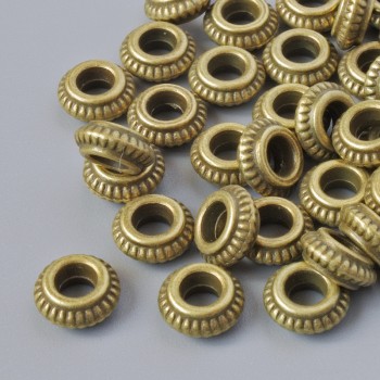 Bead insert fittings, 7×3 mm, hole diameter 2.8 mm, packaging 35 pcs +/- bronze-colored metal