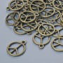 Pendant fittings 'Peace Sign', 14.5×12 mm, hole diameter 1.5 mm, packaging 30 pcs±, bronze metal color
