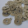 Pendant findings 'Chinese Coin', 17×13 mm, hole diameter 2.3 mm, packaging 24 pcs, bronze-colored metal