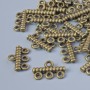 Bronze Three-Strand Connector for Jewelry, 14×9 mm, hole diameter 1.8 mm, pack of 30
