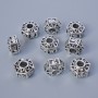 Bead-insert fittings, 7×10 mm, hole diameter 3.5 mm, pack of 9 pcs, ±20 g, silver-tone metal color