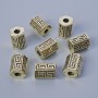 Bead Insert Fittings, 10×7 mm, hole diameter 2.9 mm, pack of 7 pcs, approx. 20 g, light-gold metal color