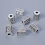 Bead Insert Findings, 10×7 mm diameter, hole diameter 2.9 mm, pack of 7 pcs, approx. 20 g, silver-tone metal color