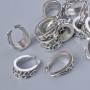 Pendant Base, silver color, size 15x11x6 mm, hole size 10.7x7.2 mm, pack of 13 pcs, approx. 20 g, silver-colored metal