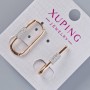 Xuping Earrings with White Crystals, diameter 24 × 3.5 mm, 18K Gold Plating