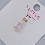 Xuping Pendant with White Crystals, diameter 15×6 mm, length 20 mm, 18K gold plating