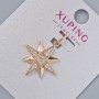 Pendant 'Star' Xuping with White Crystals, 21×19 mm Diameter, 25 mm Length, 18K Gold Plating