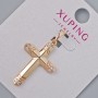 Pendant "Cross" Xuping with White Crystals, Dimensions 26.5 × 17 × 5 mm, Length 31 mm ±, 18K Gold Plating