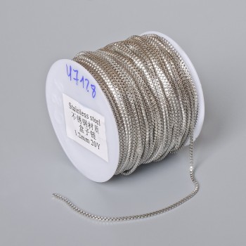 Jewelry chain on a spool, stainless steel, 1.2 mm thickness, 18 m length