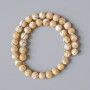 Beads of natural beige mother-of-pearl, smooth ball, 10 mm diameter, 39 cm length on thread
