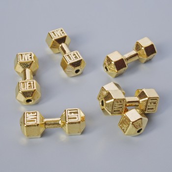 Bead finding 'Dumbbell', diameter 8×19.5 mm, pack of 6, golden metal color
