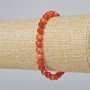Carnelian bracelet, natural stone, faceted bead, 6 mm diameter, 18 cm length (stretch)