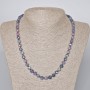 Necklace with natural sapphire, faceted cube beads, 6 mm diameter, 45 cm length