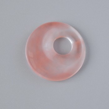Donut pendant (bagel-shaped) Natural Tourmaline gemstone, 18 x 5 mm ±, hole diameter 5 mm ±