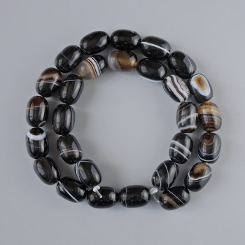 Brown agate beads, natural stone, smooth rectangular bars, size approximately 10×14 mm, length 39 cm on a thread