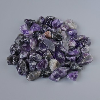 Souvenir natural amethyst tumbled stone 17x11 mm (+/-) 100 g packaging