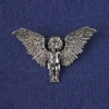 Angel Brooch-Pendant in Silver-Tone Metal 33x51mm+