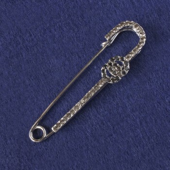 Brooch-pin with Black Rhinestones 71x16mm+