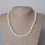 Oval freshwater pearl necklace, diameter 7.5×9.5 mm, length 45–46 cm
