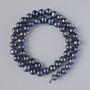 Black freshwater pearl beads, diameter 8.5×7 mm, length 35 cm on a thread