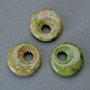 Donut Pendant (Bagel) Jasper Heliotrope Natural Stone, Outer Diameter 18×5 mm ±, Hole Diameter 5 mm ±