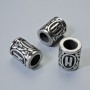 Bead finding 'Scandinavian Rune', diameter 13×10mm +/-, hole diameter 6mm, silver-colored metal, 1 pc