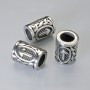 Bead finding 'Nordic Rune', diameter 13×10 mm, hole diameter 6 mm, silver metal color, 1 pc